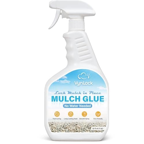 Mulch Glue for Landscaping with Sprayer 32 oz, Landscape Rock Glue Spray, Locks in Place, Adds Natural Gloss, No Water Needed, Smooth Spraying, Ideal for Garden Use with Mulch, Pebbles & Rocks