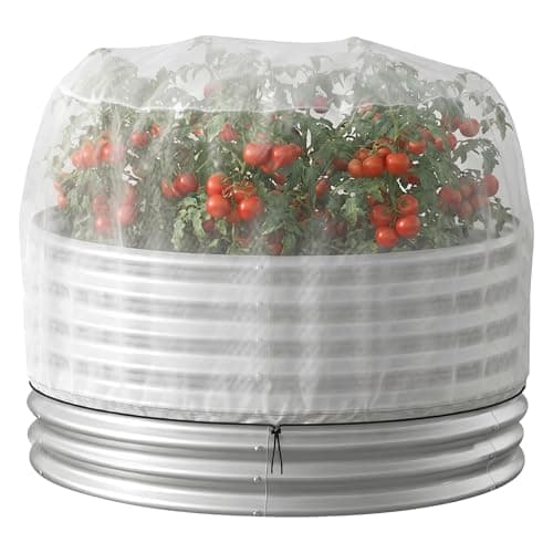 DECOHS Round Garden Raised Bed Plant Shade Cloth, Non-Woven Sunshade Cover