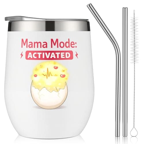 Sieral Mom to Be Gift Mama Mode Activated, Stainless Steel Tumbler with Lid and Straws, First Time Mom Gifts for Expecting Mothers, Practical Mama to Be Gift for Pregnant Friend
