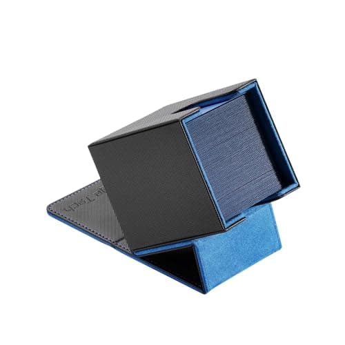 Mage Tech Adventurer [Apprentice] Modular Deck Box - Holds 99 Double-Sleeved Cards - Ultra-Rugged, Expandable Design - MTG PTCG LOR OPCG & More - Black/Blue