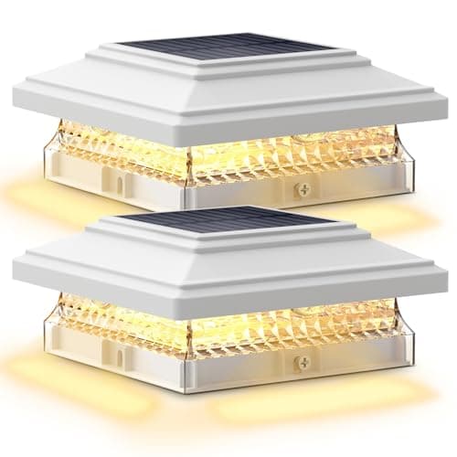SIEDiNLAR Solar Post Cap Lights 4x4 & 5x5, 2 Pack 2 Modes 50 Lumens White