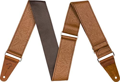 Fender Tooled Leather Guitar Strap, Guitar Accessories, 2in, Brown