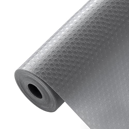 Shelf Liner, Waterproof Refrigerator Liner, Drawer Liners for Kitchen Cabinet, Bathroom Under Sink Mat Non Adhesive Fridge Liner EVA Place Mats Roll - Grey 17.7"×197"