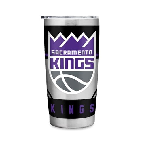 Rico Industries NBA Basketball Sacramento Kings 20oz Stainless Steel Tumbler with Lid - Great For Coffee, Tea, Water or Cocktails