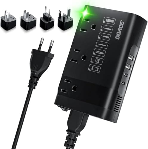 DOACE Voltage Converter US to Europe for Hair Straightener Curler CPAP