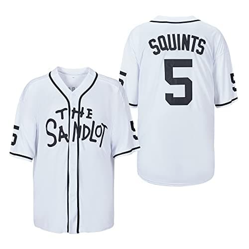 Mens Sandlot #5 Michael Squints Fashion Movie Baseball Jersey Stitched White Size XL