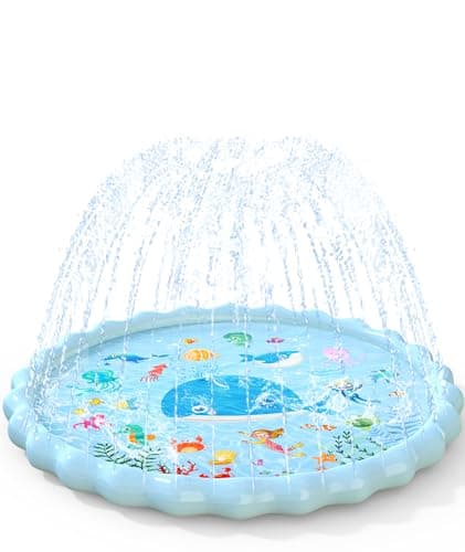 EPN Splash Pad for Kids, Large Thick PVC Sprinkler Play Mat, 90.5 Inches