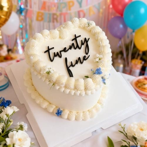 Acrylic Twenty Fine Cake Topper, Black 20th Birthday Cake Decoratio Cake Charm for Happy Birthday Party Favor Supplies, 20th Anniversary Party Decorations Photo Decoration Props (Black2)