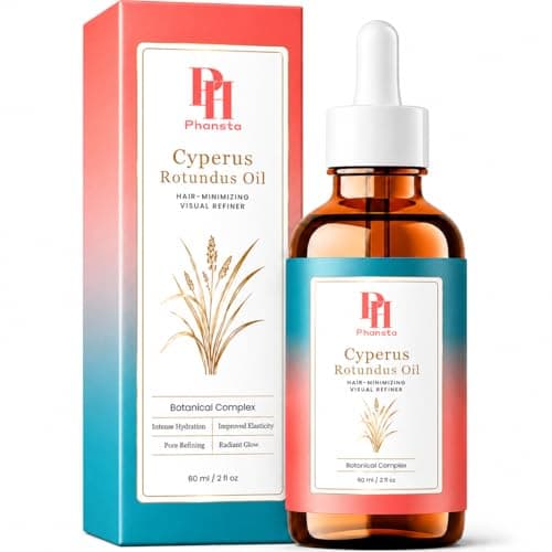 PHANSTA Cyperus Rotundus Oil for Women, Natural Facial & Body Hair Care Oil, Non-Greasy Post-Shave Moisturizing Oil for Face, Upper Lip, Chin, Underarms, Legs & Bikini, 2.02 Fl Oz