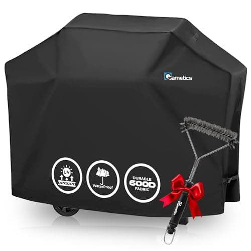 Grill Cover for Outdoor Grill 55 Inch – Bonus Grill Cleaning Brush Included, Heavy Duty Waterproof BBQ Gas Grill Cover for Outside, UV & Fade Resistant, Fits Most 3–4 Burner Grills