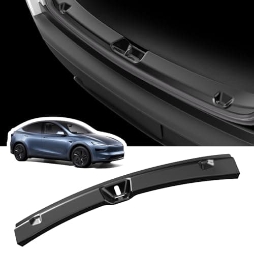 CARENTR Rear Bumper Trunk Sill Guard Bumper Protection Grooves for 2025/2026 Tesla Model Y Juniper Accessories TPE Black