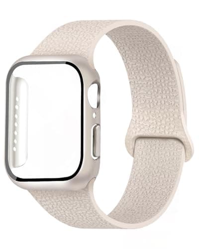 Magnetic Silicone Band and Case Compatible with Apple Watch Band 40mm 41mm 42mm 44mm 45mm 46mm Women Men, Soft Waterproof Sport Strap for iWatch Series 11 10 9 8 7 6 5 4 3 2 1 SE