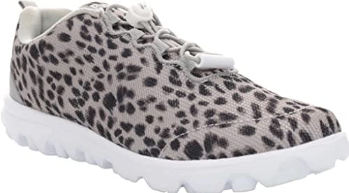 Propét Women's TravelActiv Safari Sneakers, Grey Cheetah, 12 Medium US