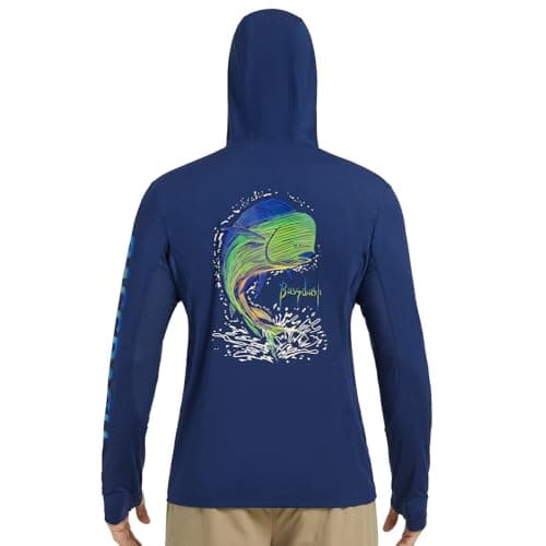 BASSDASH Men’s UPF 50+ Graphic Fishing Hoodie Shirts UV Sun Protection Long Sleeve Moisture Wicking Performance FS48M