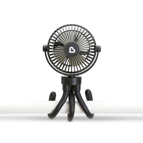 Munchkin Stroller Fan, 4 Speed, Black with Multicolored LED Lights