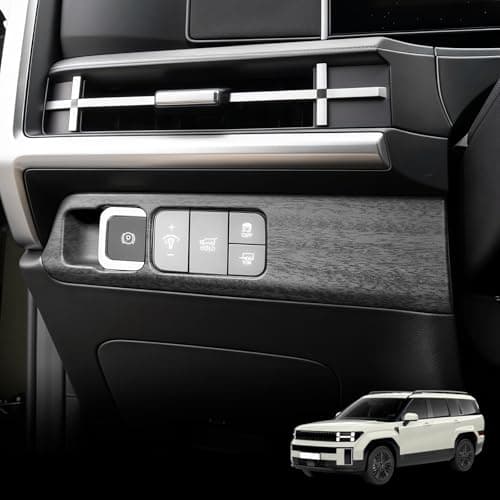 YOUTOOCAR Headlight Control Panel Cover Compatible with Hyundai Santa Fe 2024-2026 Accessories (Wood Grain)