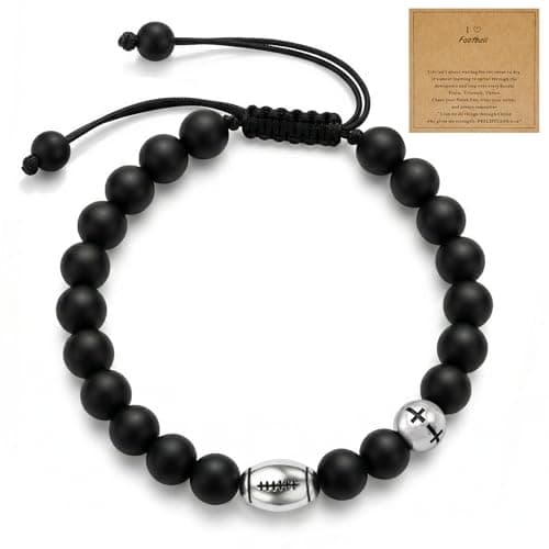 Sports Bracelets for Men Him Teen, Soccer Football Basketball Baseball MVP Bracelet Gifts for Men Him Teen, Cross Beaded Bracelet Gifts for Game Day Birthday Christmas, Sport Fan Team Players Gift