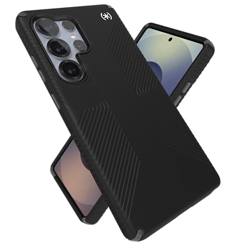 Speck Samsung Galaxy S25 Ultra Case - 13-Foot Drop Protection, No-Slip Grips - Samsung S25 Ultra Case - Raised Bezel and Enhanced Buttons - Presidio 2 Grip - Black/Slate Grey(Pack of 1)