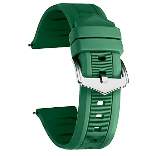 BINLUN Silicone Rubber Watch Band Smart Watch Replacement Strap Colors for Men Women(White, Red, Black, Blue, Orange,Grey,Green) Sizes(12mm,14mm,16mm,18mm,19mm,20mm,21mm,22mm,23mm,24mm,26mm,28mm)