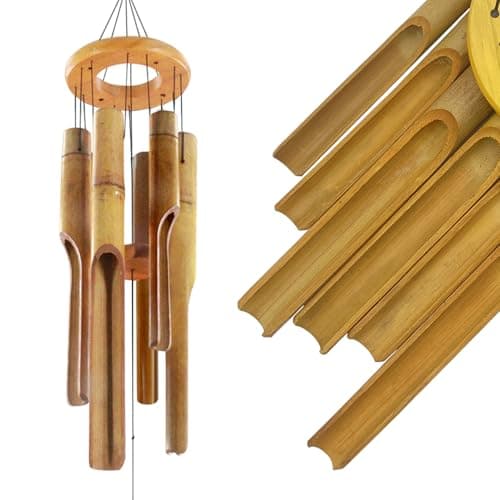 Bamboo Wind Chimes for Outside,Wooden Wind Chimes with Melody