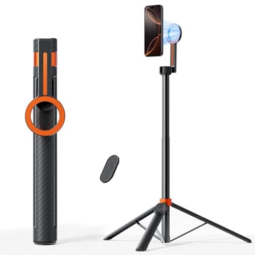 TODI 65" Magnetic Tripod for iPhone with Remote, Selfie Stick for iPhone Magsafe, Cell Phone Tripod Stand for Recording, Travel Tripod Compatible with 16/15/14/13/12 Series