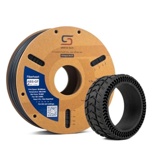 Siraya Tech Fibreheart ABS-GF Premium Glass Fiber 3D Printer Filament - 93°C Heat Resistance, High Durability, Precision Printing - for Automotive & Industrial Applications (1kg, Black)