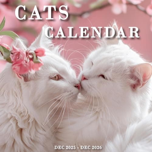 Calendar 2026 - Wall Calendar from January 2026 to December 2026, 3 Languages(English,French,Spanish), 2026 Hanging Calendar with Holiday Marked, Premium Paper for Organizing, 7'' x 7'', Cat