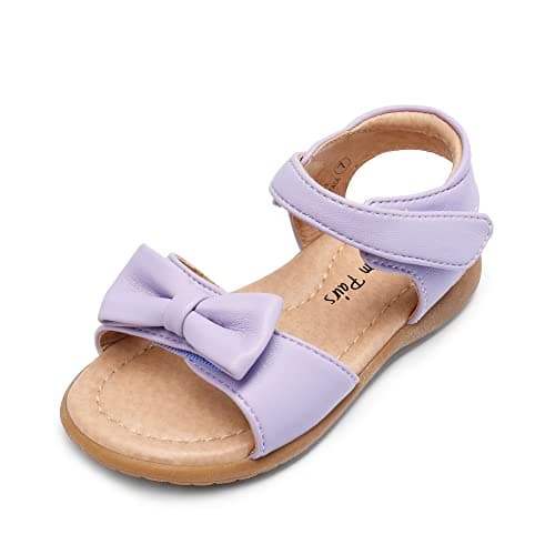 DREAM PAIRS Girls Sandals Fashion Bow Summer Shoes for Toddler/Little Kid,Size 4 Toddler,Light/Purple,KSD213