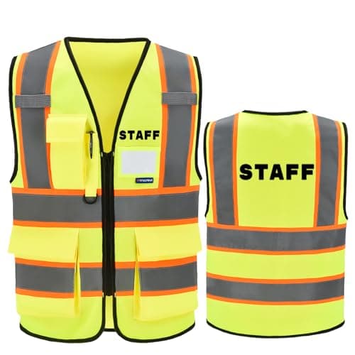 AYKRM 4XL 5XL STAFF safety Vest for Men Women
