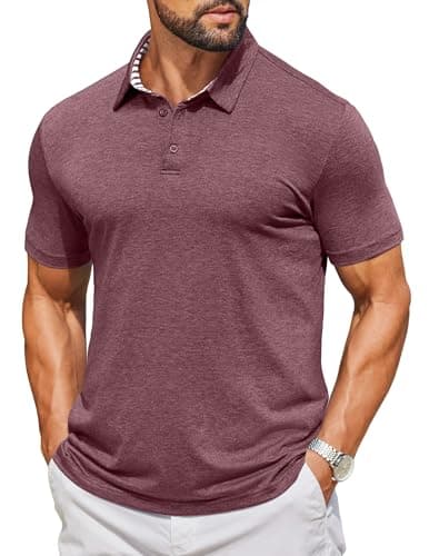 COOFANDY Men's Collared Shirts Short Sleeve Casual Polo T Shirt Summer Golf Shirts Classic Stylish Tees