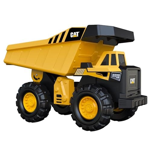 Cat Construction Toys, Steel Dump Truck 16" - Real Steel Body, Working Dump Bed, Oversize All-Terrain Wheels, Heavy-Duty Construction Vehicle for Indoor/Outdoor Play, Kids Ages 3 +