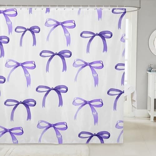 Feelyou Bow Bath Curtain Bathroom 72"x72" for Boys Girls Kids Women Men