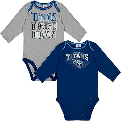 NFL Baby 2-Pack Long Sleeve Bodysuit, Tennessee Titans, 18 Months Team Color