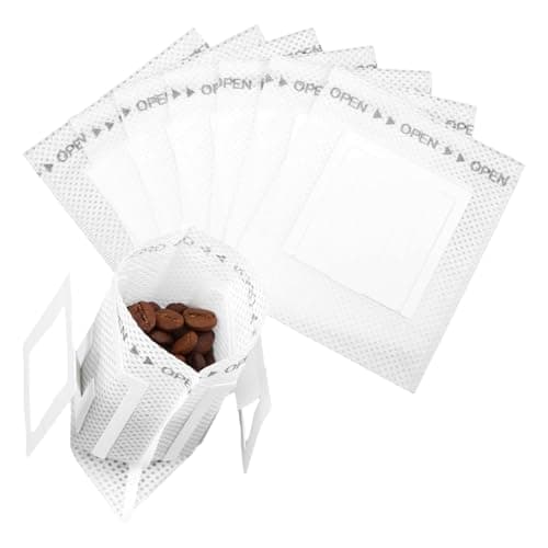 Sibba 100 PCS Portable Coffee Filter Bag with Hanging Ear Design Disposable Drip Coffee Filter Paper Bag Single Serve Pour Over Coffees Filters Paper Bags for Travel Camping Office & Home Brewing
