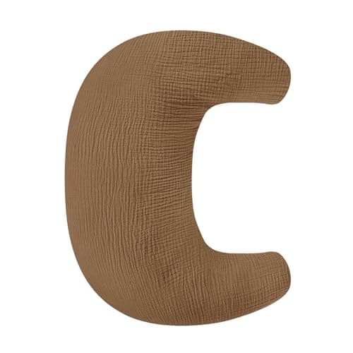 SWESEN Nursing Pillow Cover, Soft Removable Cover for Breastfeeding Pillows, Pillow Slipcover for Baby Boys and Girls, Comfortable & Breathable,Brown, Washable (Only Cover)