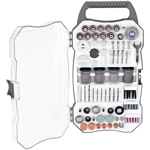 Genesis GART208 208-Piece Universal Rotary Tool Accessory Set with Durable Carrying Case, gray