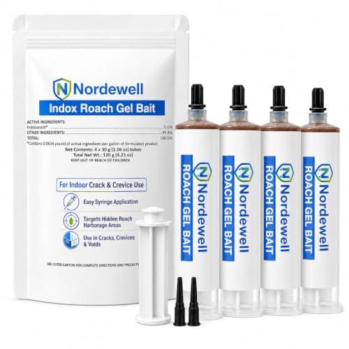Nordewell Indoor Cockroach Gel Bait, 4 x 30 g Tubes, Indoxacarb 0.6%