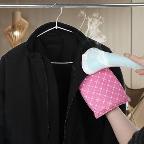FdcZeyxior Garment Steamer Ironing Gloves, Portable Anti-Steam Glove Clothing Steam Engine Gloves Heat-Resistant Garment Steamer Mitt Travel Handheld Ironing Board Garments for Steaming Clothes