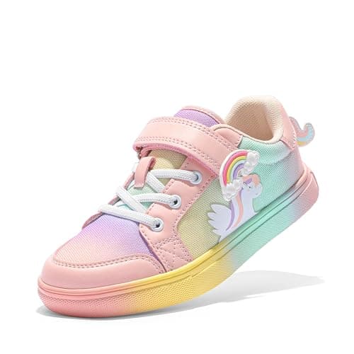 DREAM PAIRS Girls Shoes Toddler Sneakers Rainbow Storybook Casual School Walking Footwear for Toddler/Little Kids,Size 7 Toddler,Rainbow/Pink,SDFS2308K