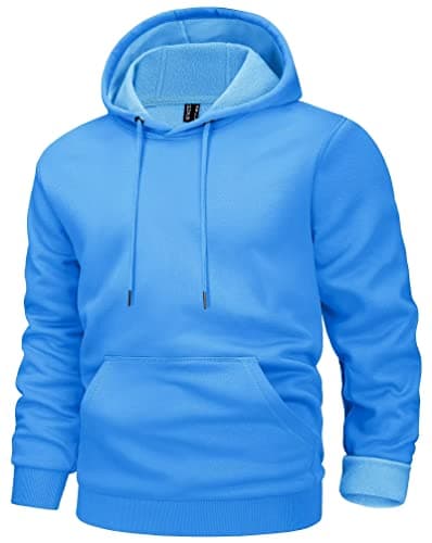 MAGCOMSEN Men's Classic Hoodie Sweatshirt - Athletic Micro Fleece Hoody Pullover Azure S