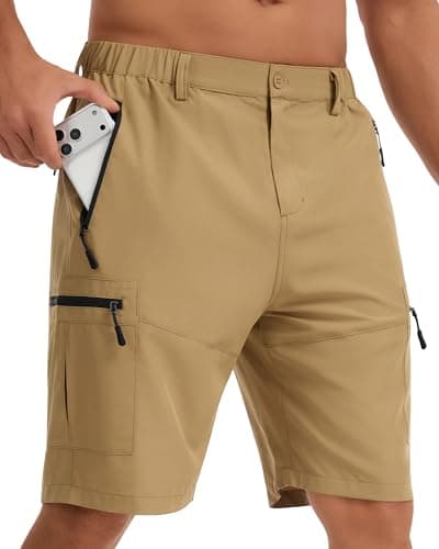 UUMIAER Men's Hiking Cargo Shorts 9" Lightweight Quick Dry Outdoor Shorts