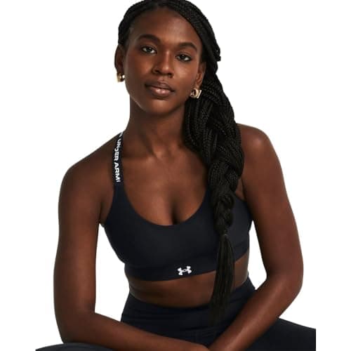 Under Armour Womens Infinity Low Impact Sports Bra, (001) Black / / White, X-Small D-DD