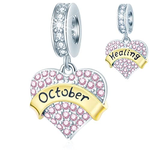 October Birthstone is Healing Heart Charms, fits Pandora Birthday Bracelet