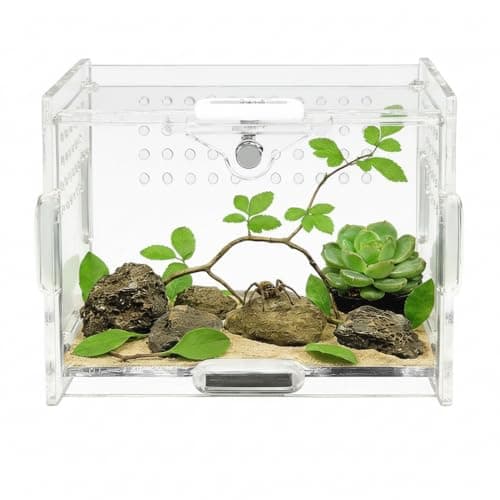 Acrylic Enclosure Reptile & Insect Habitat Cage with Ventilation