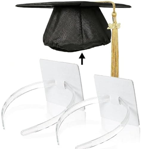 Macute 2 PCS White Graduation Cap Headband Insert- Graduation Hat Headband Holder for Secure Grad Cap And HairstyleFirm Anti-fall Hair Band, Hat Accessories for Graduates,Students,Girls