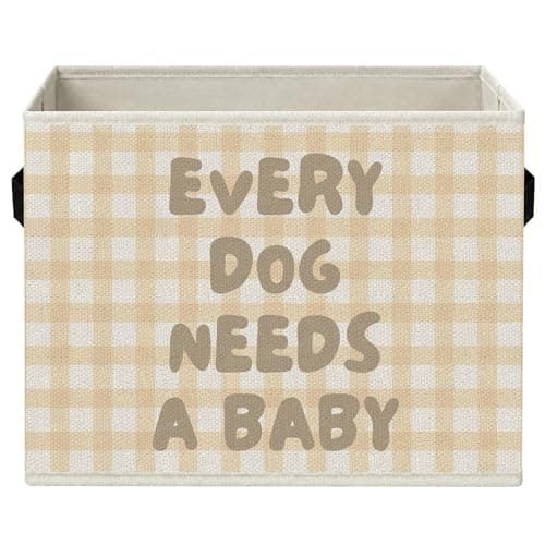 BCUANGD Dog Nursery Storage Bins with Handles, Every Dog Needs a Baby Shower Reveal Foldable Collapsible Storage Basket Organizer for Newborn Boys Girls Room Bedroom Bathroom Books Clothes