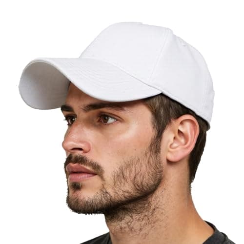 Oeyliz Baseball Cap for Men and Women Plain Hat Adjustable Cotton White