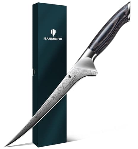 SANMEIHO Fillet Knife 7 Inch, Powder Steel Boning Knife