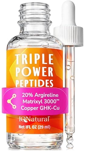 Peptide Serum for Face – 20% Argireline, Matrixyl 3000 & Copper GHK-Cu with Hyaluronic Acid | Anti-Aging Firming Serum | Wrinkle-Relaxing, Skin-Tightening | Boost Collagen with Peptides | 1 FL OZ