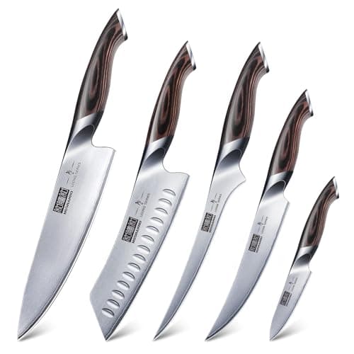 HOSHANHO Boning Knife 6 Inch & Kitchen Knife set 5PCS, Professional Japanese Sharp Kitchen Filleting Knives for Meat Cutting